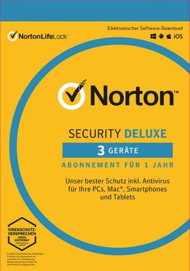NORTON Security Deluxe 3.0 2024, 3 Geräte, 1 Jahr, Download
