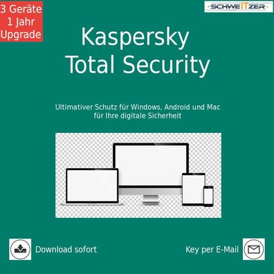 Kaspersky TOTAL Security 3-Geräte / 1-Jahr Upgrade, Download