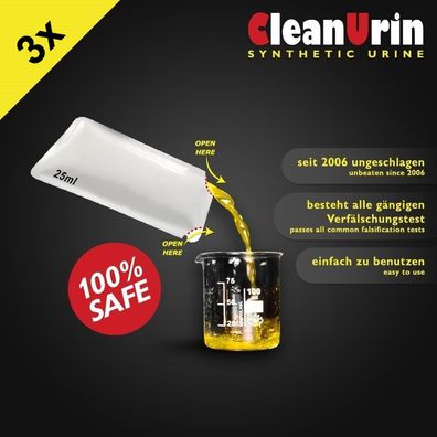 3x 25ml CLEAN URIN Beutel synthetischer fake Urin - original CleanU - Bestpreis !!!