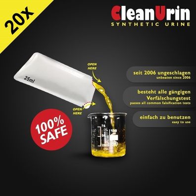 20x 25ml CLEAN URIN Beutel synthetischer fake Urin - original CleanU - Bestpreis !!!