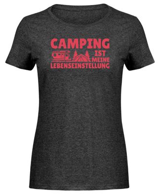 Camping IST MEINE Lebenseinstellung - Damen Melange Shirt