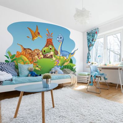 Muralo VINYL Fototapete XXL TAPETE für Kinder lustige Dinosaurier 3D 2839