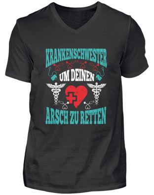 Krankenschwester UM DEINEN ARSCH ZU - Herren V-Neck Shirt