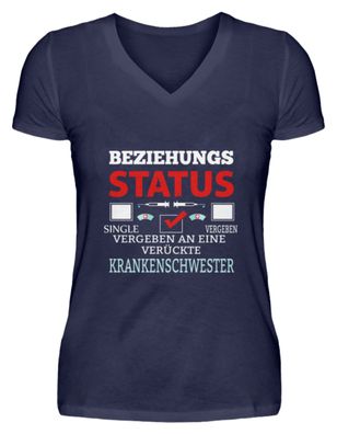 Beziehungs STATUS SINGLE Vergeben VERGEN - V-Neck Damenshirt