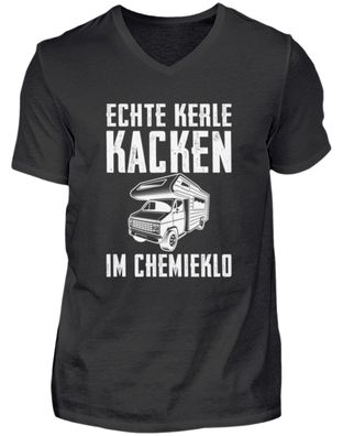 ECHTE KERLE KACKEN IM Chemieklo - Herren V-Neck Shirt