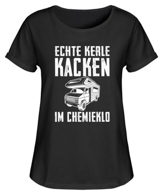 ECHTE KERLE KACKEN IM Chemieklo - Damen RollUp Shirt