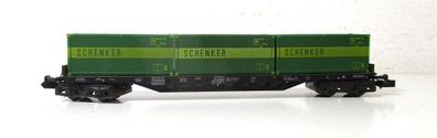 Minitrix N 13511 / 3511 Containertragwagen 434 0 158-3 Schenker DB (5922E)