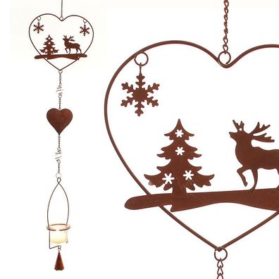 Teelichthänger Herz Fensterhänger Kerzenhänger Hängewindlicht Weihnachtsartikel