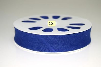 20 m. Schrägband Baumwolle Nr.201 Kobalt auf 20 mm. gefalzt Kantenband