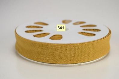 20 m. Schrägband Baumwolle Nr.641 Karamel auf 20 mm. gefalzt Kantenband