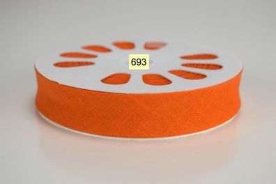 20 m. Schrägband Baumwolle Nr.693 Orange auf 20 mm. gefalzt Kantenband