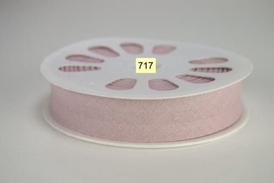 20 m. Schrägband Baumwolle Nr.717 Rosa auf 20 mm. gefalzt Kantenband