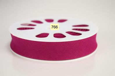20 m. Schrägband Baumwolle Nr.766 fuchsia auf 20 mm. gefalzt Kantenband