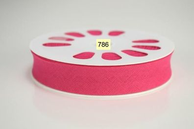 20 m. Schrägband Baumwolle Nr.786 Pink auf 20 mm. gefalzt Kantenband