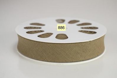 20 m. Schrägband Baumwolle Nr.886 Dunkelbeige auf 20 mm. gefalzt Kantenband