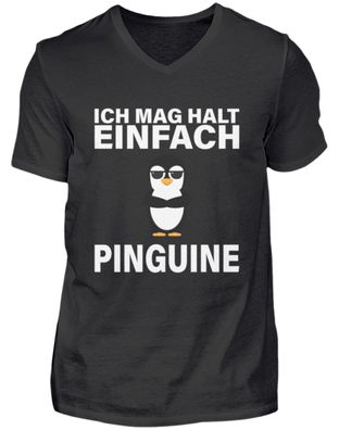 ICH MAG HALT Einfach Pinguine - Herren V-Neck Shirt
