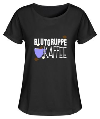 Blutgruppe KAFFEE - Damen RollUp Shirt