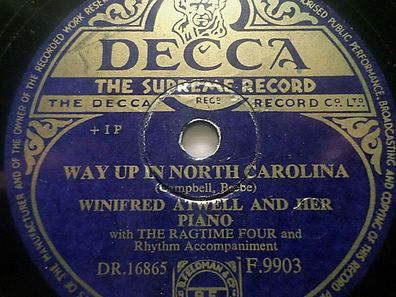 Winifred ATWELL "Way Up In North Carolina / Crazy Words, Crazy Tune" Decca 78rpm