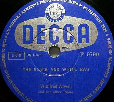Winifred ATWELL "Cross Hands Boogie / The Black And White Rag" Decca 1951 10"