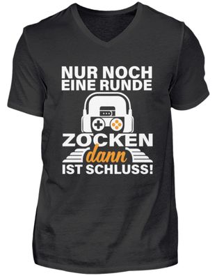 NUR NOCH EINE RUNDE ZOCKEN dann IST - Herren V-Neck Shirt