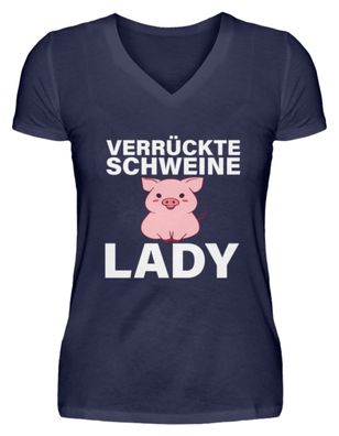 Verrückte Schweine LADY - V-Neck Damenshirt