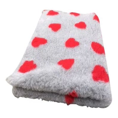 Vet Bed Hundedecke Hundebett Schlafplatz 100 x 75 cm softgrau mit roten Herzen