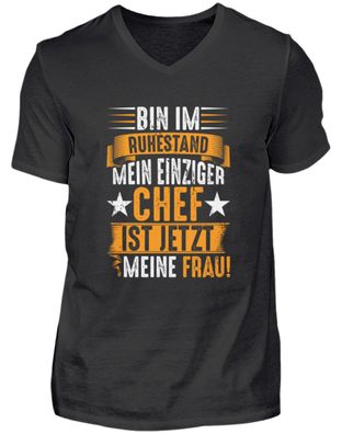 BIN IM Ruhestand MEIN Einziger CHEF IST - Herren V-Neck Shirt