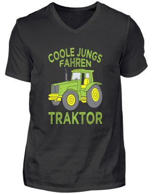 COOLE JUNGS FAHREN Traktor - Herren V-Neck Shirt