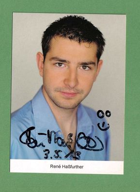 Rene Haßfurther (deutscher Schauspieler ) - pers. signierte Autogrammkarte