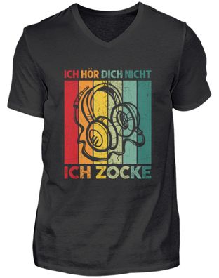 ICH HÖR DICH NICHT ICH ZOCKE - Herren V-Neck Shirt