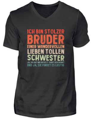 ICH BIN Stolzer BRUDER EINER Wundervolle - Herren V-Neck Shirt