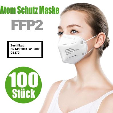100 Stück FFP2 Masken Atemschutzmasken Mund Nase Maske NR CE2163