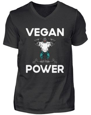VEGAN POWER - Herren V-Neck Shirt