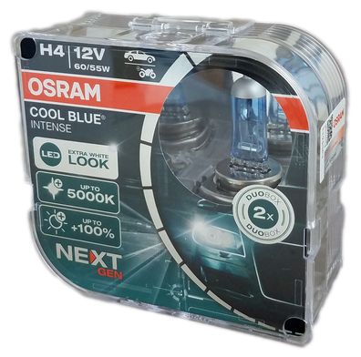H4 12V 60/55W P43t Cool Blue Intense NextGeneration 5000K + 100% 2St OSRAM