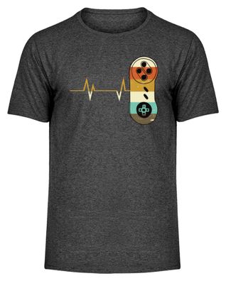 Gamer Herzschlag Heartbeat - Herren Melange Shirt-W430UAFF