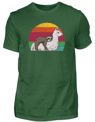 Llama mit faultier - Herren Shirt