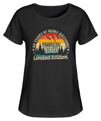 40 YEARS OF BEING Awesome Limited - Damen RollUp Shirt
