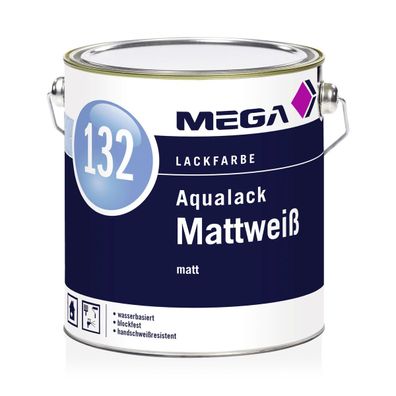 MEGA 132 Aqualack Mattweiß 2,5 Liter weiß