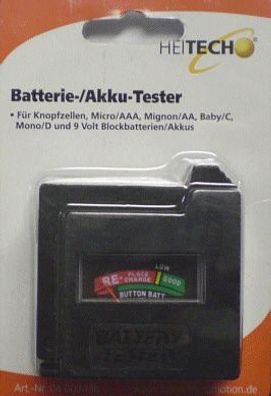 Heitech Batterietester Akku Batterie Prüfer Messgerät Tester Spannungsprüfer