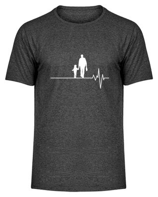 Vater und Tochter Heartbeat Liebe - Herren Melange Shirt