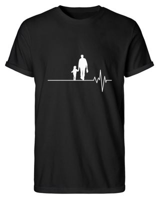 Vater und Tochter Heartbeat Liebe - Herren RollUp Shirt