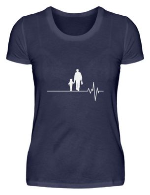 Vater und Tochter Heartbeat Liebe - Damen Premiumshirt