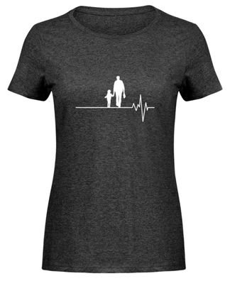 Vater und Tochter Heartbeat Liebe - Damen Melange Shirt