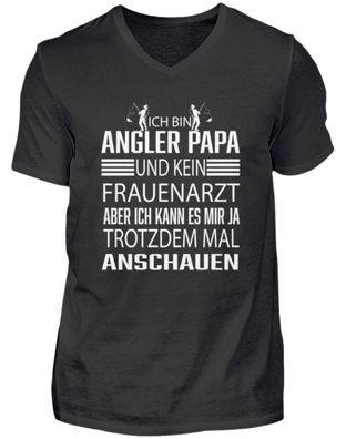 ICH BIN ANGLER PAPA UND KEIN Frauenarzt - Herren V-Neck Shirt