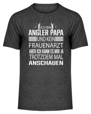 ICH BIN ANGLER PAPA UND KEIN Frauenarzt - Herren Melange Shirt