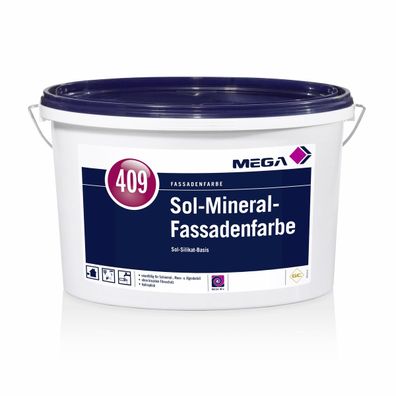 MEGA 409 SOL-Mineral-Fassadenfarbe 12,5 Liter weiß