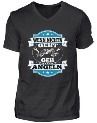 WENN NICHTS GEHT GEH ANGELN - Herren V-Neck Shirt