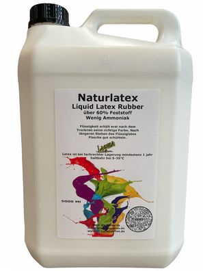 Flüssiglatex 5 Liter NATUR Latex im Kanister, naturfarben, Latexmilch