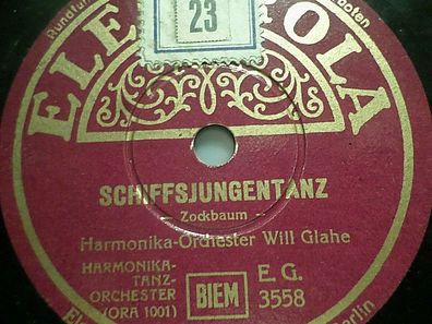 WILL GLAHÉ "Ich spiel´ auf der Harmonika / Schiffsjungentanz" 10" Electrola 1936