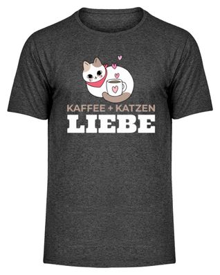 KAFFEE + KATZEN LIEBE - Herren Melange Shirt